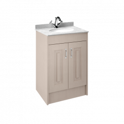 APS8446 600 2-Door F/S Unit with Marble Top 1TH Stone Grey/White