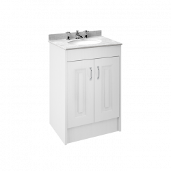 APS8448 600 2-Door F/S Unit with Marble Top 3TH White Ash/White