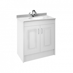 APS8451 800 2-Door F/S Unit with Marble Top 1TH White Ash/White