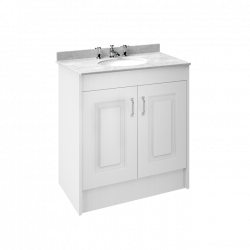 APS8454 800 2-Door F/S Unit with Marble Top 3TH White Ash/White