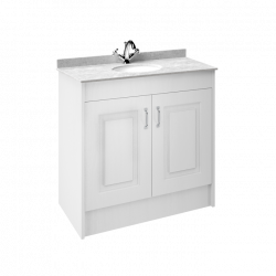 APS8457 1000 2-Door F/S Unit with Marble Top 1TH White Ash/White