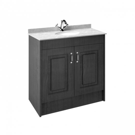 APS8459 1000 2-Door F/S Unit with Marble Top 1TH Royal Grey/White