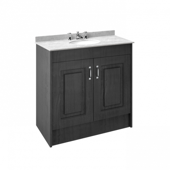 APS8462 1000 2-Door F/S Unit with Marble Top 3TH Royal Grey/White