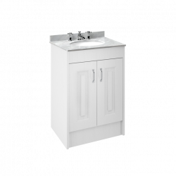 APS8466 600 2-Door F/S Unit with Marble Top 3TH White Ash/Grey
