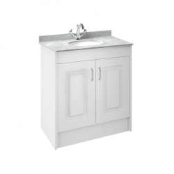 APS8469 800 2-Door F/S Unit with Marble Top 1TH White Ash/Grey