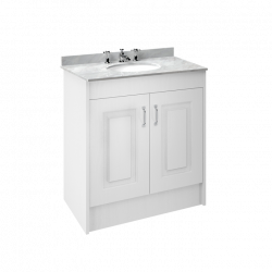 APS8472 800 2-Door F/S Unit with Marble Top 3TH White Ash/Grey