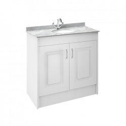 APS8475 1000 2-Door F/S Unit with Marble Top 1TH White Ash/Grey