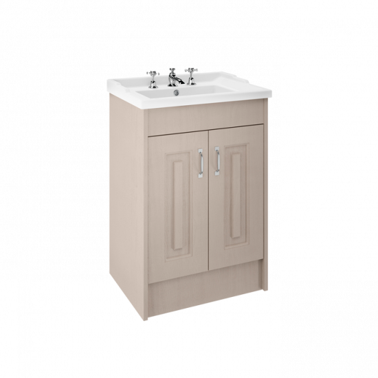 APS8482 600 2-Door F/S Unit with Basin 3TH Stone Grey/White