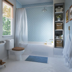 APS12537 SHOWER WALL - Scallop Blue SCA04 Blue
