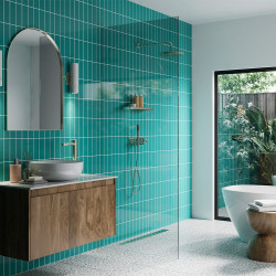 APS12545 SHOWER WALL - Vertical Tile Teal SCA44 Green