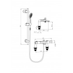 APS11507 Plumb Essential Thermostatic Bath Shower Mixer Riser Kit Chrome