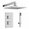APS11512 Square Concealed Thermostatic 2 Handle 2 Way Shower Kit (Wall Kit) Chrome