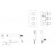 APS11517 Square Concealed Thermostatic 3 Handle 2 Way Shower Kit (Ceiling Kit) Chrome