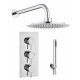 APS11518 Round  Concealed Thermostatic 3 Handle 2 Way Shower Kit (Wall Kit) Chrome