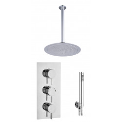 APS11519 Round  Concealed Thermostatic 3 Handle 2 Way Shower Kit (Ceiling Kit) Chrome