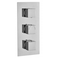 APS11531 Square Concealed Thermostatic 3 Handle 2 Way Shower Valve Chrome