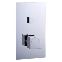 APS11570 Thermostatic Square Concealed 1 Outlet Push Button Shower Valve Chrome