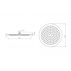 APS11573 SS Round Shower Head 250mm Stainless Steel