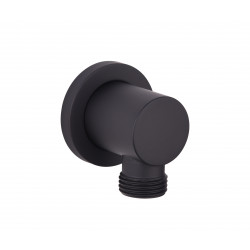 APS11632 Orca Round wall outlet elbow Black