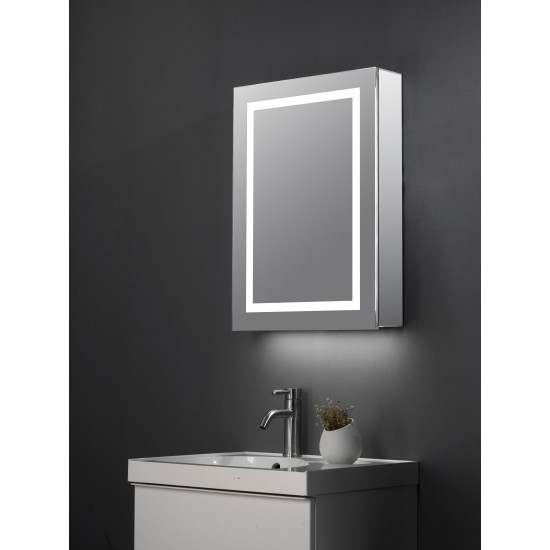 APS11718 Jemima Single Door LED Mirror Cabinet, Bluetooth & Shaver Socket - 500x700mm 