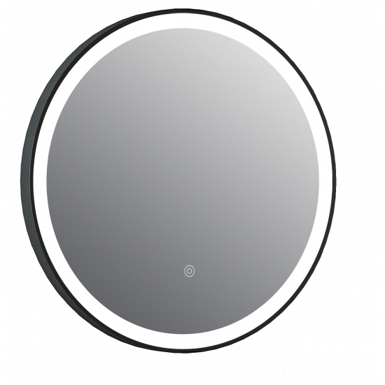 APS11723 Rosie Orca LED Round Touch Mirror w. Demist & Colour Change - 600mm Black