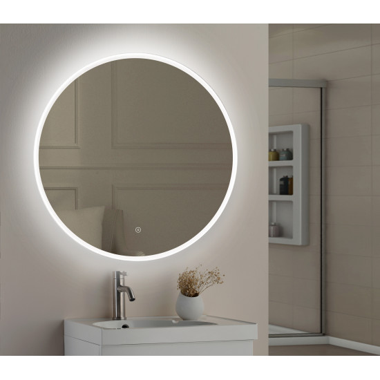APS11726 Lily Slimline LED Round Touch Mirror w. Demist & Colour Change - 800mm 