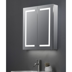 APS11732 Max Double Door LED Mirror Cabinet w. Demist, Shaver Point & USB Charger - 600x700mm 