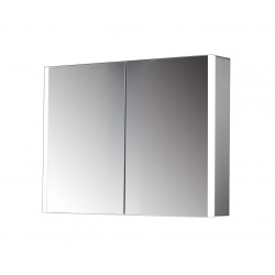 APS11737 Beau Double Door Mirror CabinetLED Side Strips w. Sensor Switch & Shave Socket - 600x700mm 
