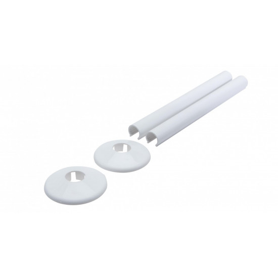 APS0103 2 x 200mm lengths & 2 x 18mm Pipe Collars White