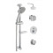 APS12731 Vitra X-Line Dual Outlet Shower Kit With Riser Rail Kit & Fixed Shower Head Chrome