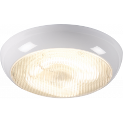 APS13732 IP44 16W HF Polo Bulkhead with Prismatic Diffuser and White Base 