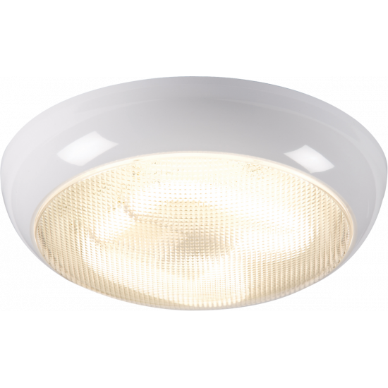 APS13732 IP44 16W HF Polo Bulkhead with Prismatic Diffuser and White Base 