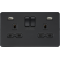 APS15553 13A 2G switched socket with dual USB charger A + A (2.4A) - Matt black 
