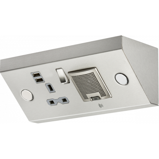 APS15541 13A 1G Mounting Switched Socket with Dual USB Charger (2.4A) and 3W RMS Bluetooth Speaker 