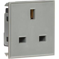 APS15578 13A 1G unswitched socket module 50 x 50mm - Grey 