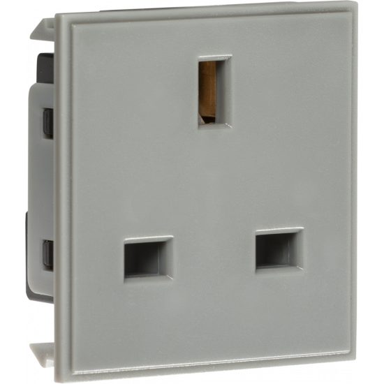 APS15578 13A 1G unswitched socket module 50 x 50mm - Grey 