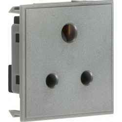 APS15621 5A unswitched round socket module 50 x 50mm - grey 