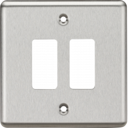 APS15658 2G Grid Faceplate - Rounded Edge Brushed Chrome 