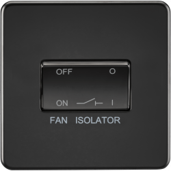 APS15528 Screwless 10AX 3 pole Fan Isolator Switch - Matt Black 