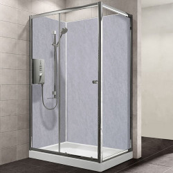 APS12027 Gloss Fusion Grey Maxi Shower Wall Cladding 2400mm x 900mm x 10mm Grey