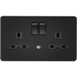 APS17271 13A 2G DP switched socket with night light function - Matt black 