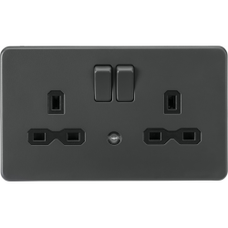 APS17273 13A 2G DP switched socket with night light function - Anthracite 