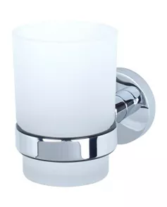 APS0041 Mezzo Stainless Steel and Zinc Alloy Glass Holder, Silver 
