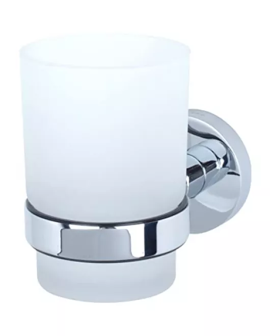 APS0041 Mezzo Stainless Steel and Zinc Alloy Glass Holder, Silver 