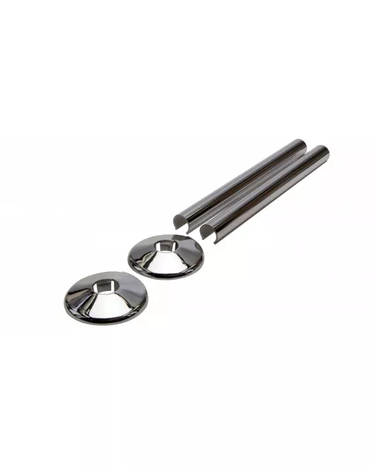 APS0102 2 x 200mm lengths & 2 x 18mm Pipe Collars Chrome