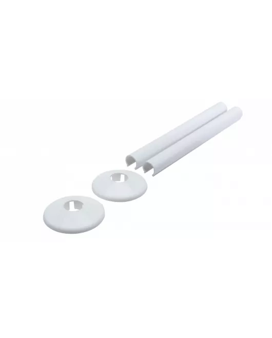 APS0103 2 x 200mm lengths & 2 x 18mm Pipe Collars White