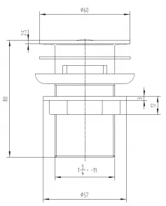APS0119 Click Clack Basin Waste - Slotted Chrome