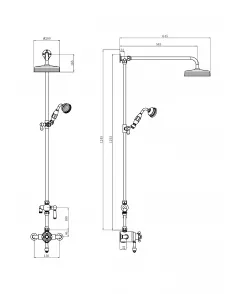 APS11524 Tenby Traditional Dual Control Shower Kit Chrome