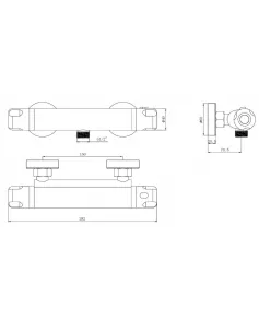 APS11538 Low Pressure High Flow Shower Bar Valve & Easy Fit Kit Chrome