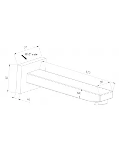APS11561 Modern Bath Spout Chrome